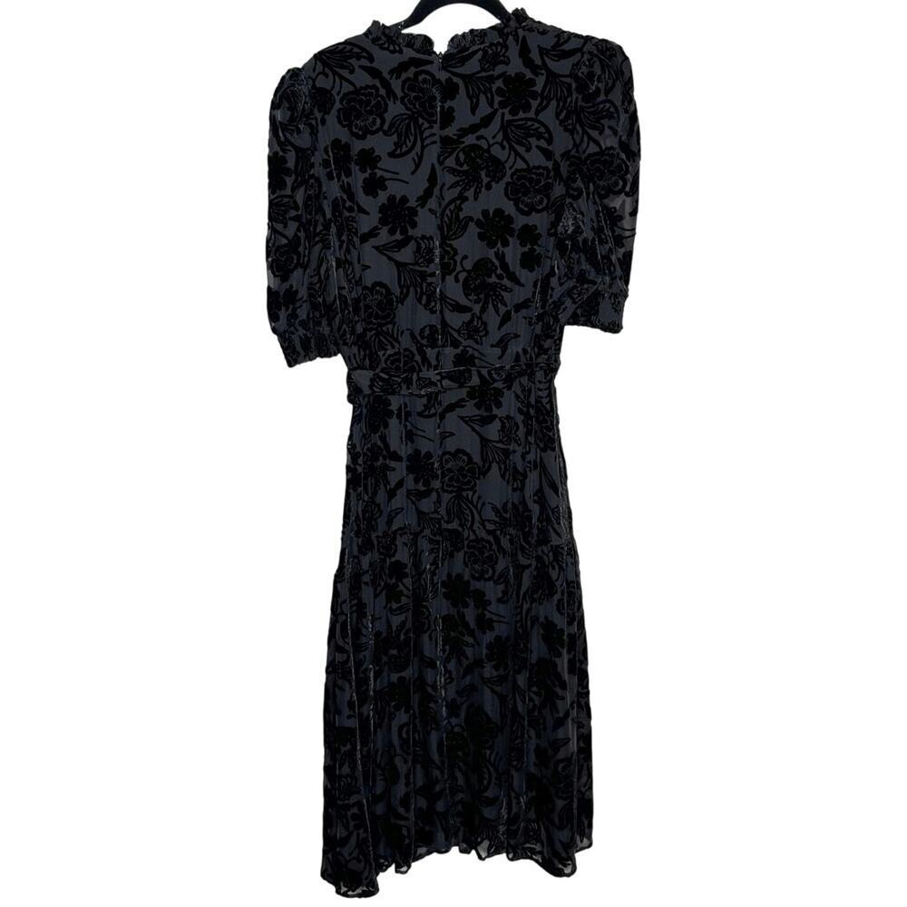Anthropologie Hale Bob Kimbra Velvet Burnout Dress Women’s Black Size Large - Picture 3 of 6